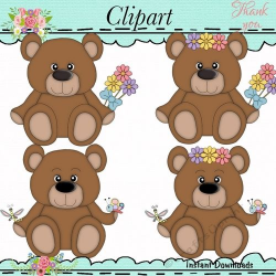 Bear Spring Clip Art | Clipart and Digital Designer ...