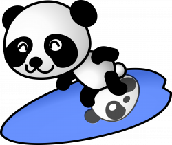 Clipart - surfer panda