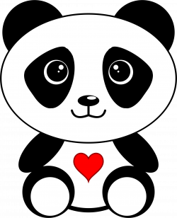 Clipart - Panda with a Heart