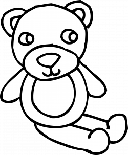 Teddy Bear Toy Coloring Page - Free Clip Art