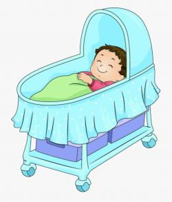 Infant Bed Cartoon Illustration - Baby In Cradle Cartoon ...