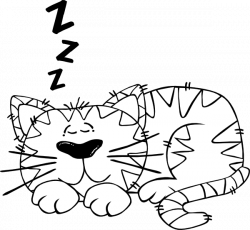 Cartoon Cat Sleeping Outline Clip Art at Clker.com - vector clip art ...