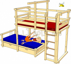 Bunk Bed Laterally Staggered | Billi-Bolli Kids' Furniture