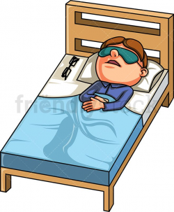 Kid In Bed With Sleeping Mask | printable | Kids vector ...