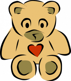 Teddy Bear With Heart Clip Art at Clker.com - vector clip art online ...
