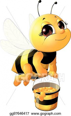 Vector Art - Beautiful bee with a bucket. Clipart Drawing ...