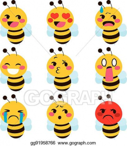 Vector Art - Cute bee emoji. EPS clipart gg91958766 - GoGraph