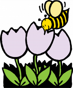 Clipart - bee and flowers