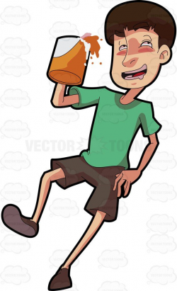 A drunken man holding a mug of beer #cartoon #clipart ...