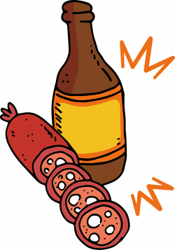 Sausage Beer Bratwurst Hot dog Clip art - Baked sausage Beer Poster ...