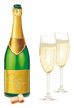 New Year Open Champagne with Glasses PNG Picture | Клипарты ...