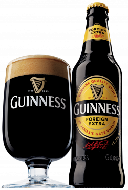Guinness Foreign Extra Bottle and Glass transparent PNG - StickPNG