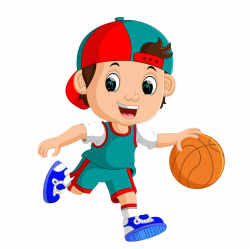 Basketball player Royalty-free Clip art - Playing basketball little ...
