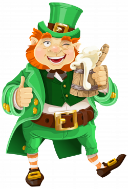 St Patricks Day Leprechaun with Beer Transparent PNG Clip Art Image ...