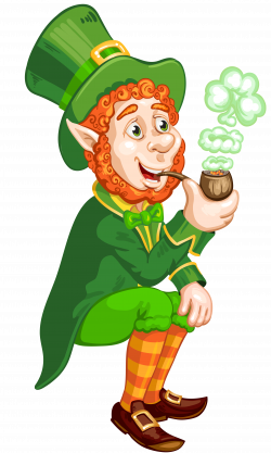 St Patrick Day Transparent Leprechaun with Pipe PNG Picture ...