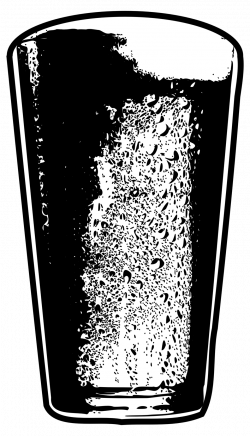 Public Domain Clip Art Image | Pint of Beer Detailed Black and White ...