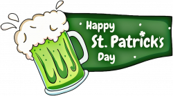 Free Happy St. Patrick's Day Sign with a Beer PNG Image