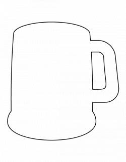 Beer mug pattern. Use the printable outline for crafts, creating ...