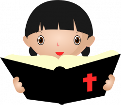 Clipart - Girl Studying Bible