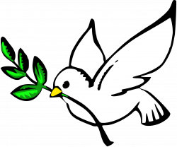 A dove with an olive branch in its beak is a universal symbol of a ...