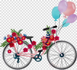 Flowers Clipart Background clipart - Bicycle, Balloon, Plant ...