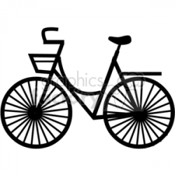 bicycle with basket clipart. Royalty-free clipart # 374044