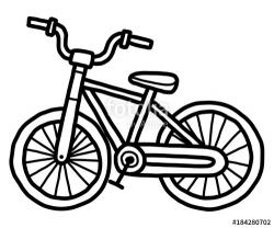 small bicycle / cartoon vector and illustration, black and ...