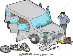 Vector Clipart - Bicycle versus car accident. Vector ...