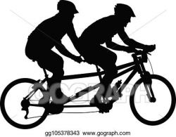 Vector Art - Tandem bicycle silhouette - bicyclists on ...