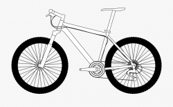 Clipart Of Cycle, Bike And Tire - Easy Mountain Bike Drawing ...