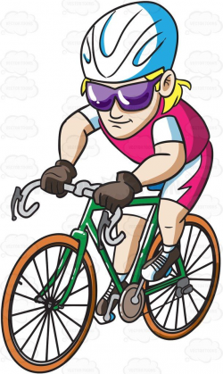A man pedaling his bike fast #cartoon #clipart #vector ...