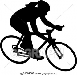 EPS Vector - Female bike bicycle cyclist. Stock Clipart ...