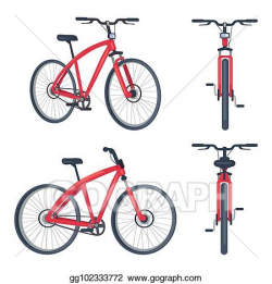 Vector Stock - Bike with pedals and rudder front view ...