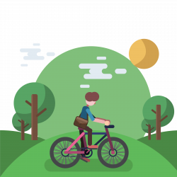 Euclidean vector Bicycle Illustration - In the forest ride bike ...