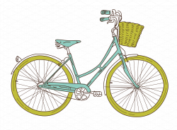 Bike With Basket Clipart