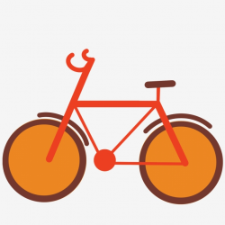 Vehicle Bicycle Illustration, Orange Bicycle, Cartoon ...