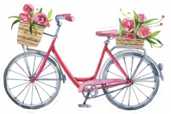 bike bycicle flower spring summer walk sticker...