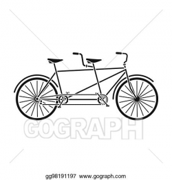 Clipart - Tandem bike. pleasure bicycle for two. double ...