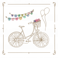 Bicycle Watercolor painting Cartoon - Ching Ming cartoon logo ...