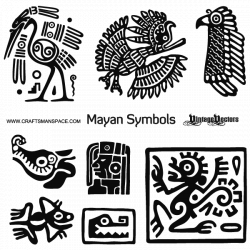 ancient birds of symbolism | Vector art of Mayan Animal Symbols and ...