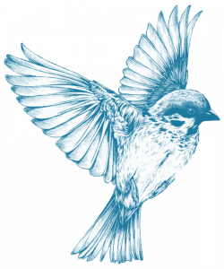 OnlineLabels Clip Art - Vintage Blue Bird