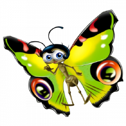 Funny Cartoon Butterfly Images. Clip Art Images Are On A Transparent ...