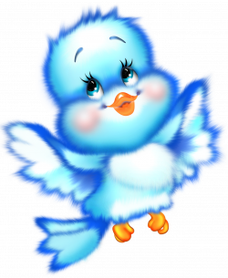 Cute Blue Bird Cartoon Free Clipart | Gallery Yopriceville - High ...