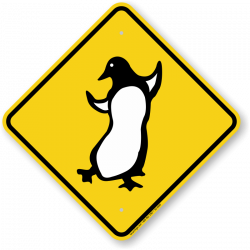 Penguin Dancing Symbol Crossing Sign, SKU: K2-0660