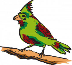 Green And Red Perched Bird Clip Art at Clker.com - vector clip art ...