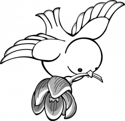 Bird Clipart | Bird Flying With Flower clip art - vector clip art ...