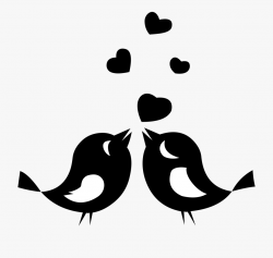 Love Birds With Hearts Big Image Png - Love Clipart Black ...