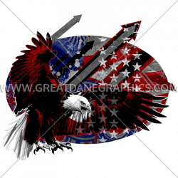 Patriotic Eagle Arrows | Production Ready Artwork for T-Shirt Printing