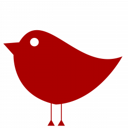 Clipart - Simple Birdie- Bird- one color- flat