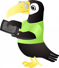 Clipart - Toucan with tablet